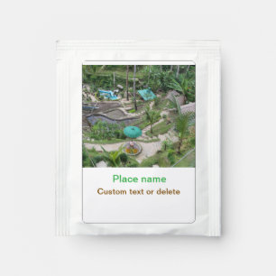 water ocean beach photo add name text place summer tea bag drink mix