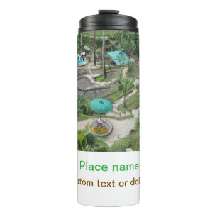 water ocean beach photo add name text place summer thermal tumbler