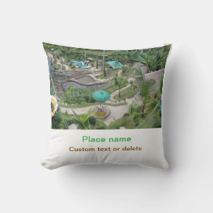 water ocean beach photo add name text place summer throw pillow