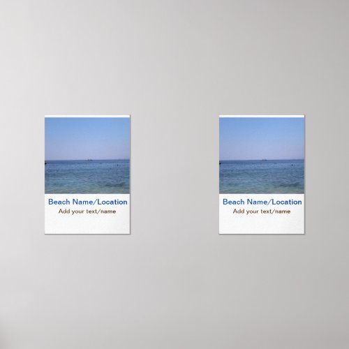 water ocean beach photo add name text place summer wall art sets