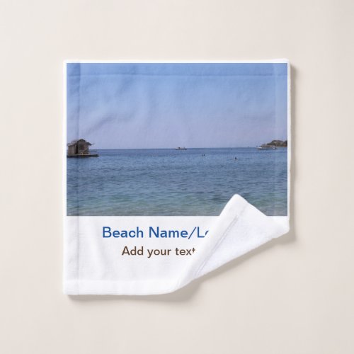 water ocean beach photo add name text place summer wash cloth