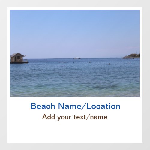 water ocean beach photo add name text place summer window cling