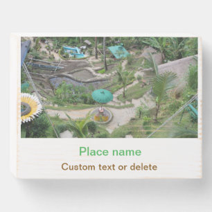 water ocean beach photo add name text place summer wooden box sign