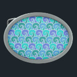 Water Ocean Waves in Blue Nautical Beach Pattern Belt Buckle<br><div class="desc">This pretty ocean-inspired pattern shows water waves in varying shades of blue and teal green. It's for anyone who loves the sea. This nautical pattern is seamlessly tiled and can be "customized" and made bigger or smaller on the product. These beautiful, swirling waves of water will make you want to...</div>