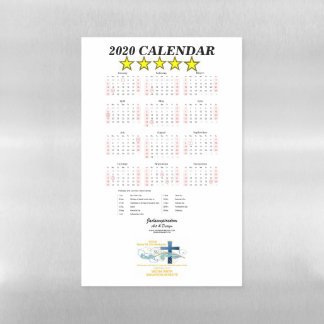 WATER OF LIFE MINISTRIES CHURCH MAGNET CALENDAR MAGNETIC DRY ERASE SHEET