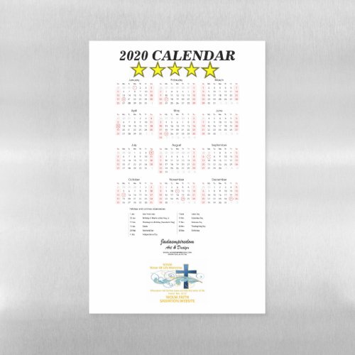 WATER OF LIFE MINISTRIES CHURCH MAGNET CALENDAR MAGNETIC DRY ERASE SHEET