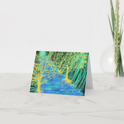 Water of Life Modern Christian Abstract Art Card