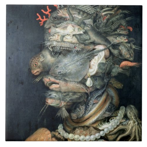 Water oil on canvas Arcimboldo Giuseppe Ceramic Tile