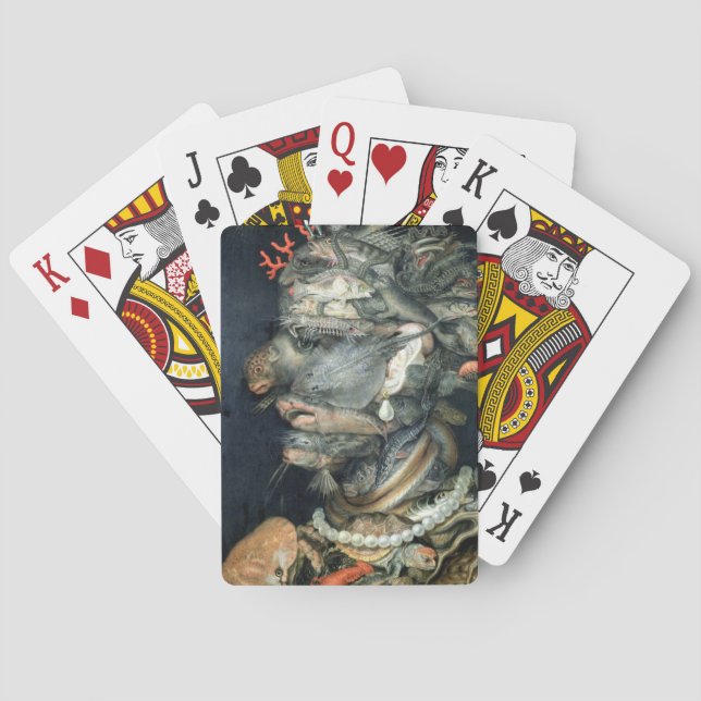 Water, (oil on canvas), Arcimboldo, Giuseppe Poker Cards (Back)
