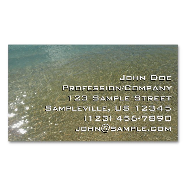 Water on the Beach I Abstract Nature Photography Business Card Magnet (Front)
