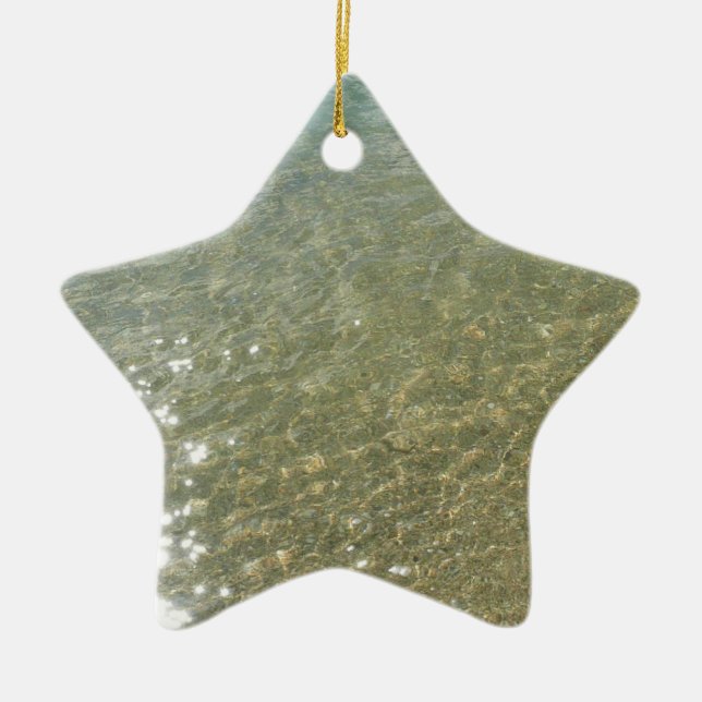 Water on the Beach I Abstract Nature Photography Ceramic Ornament (Front)