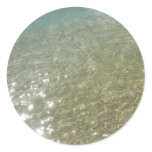 Water on the Beach I Abstract Nature Photography Classic Round Sticker