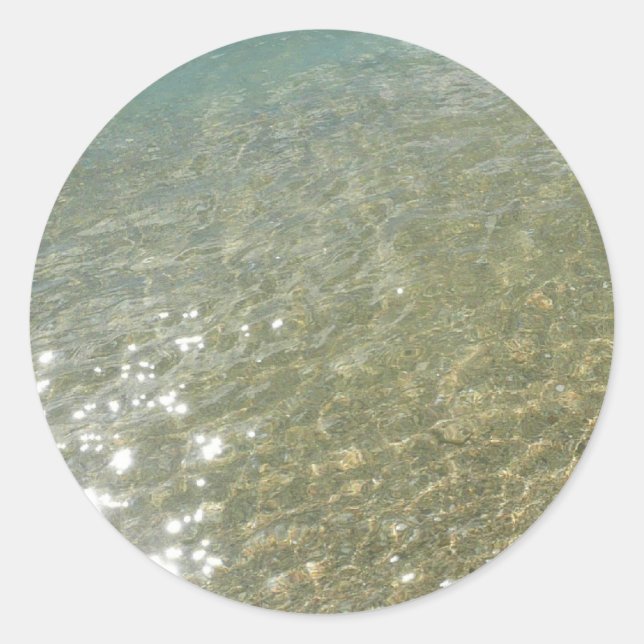 Water on the Beach I Abstract Nature Photography Classic Round Sticker (Front)