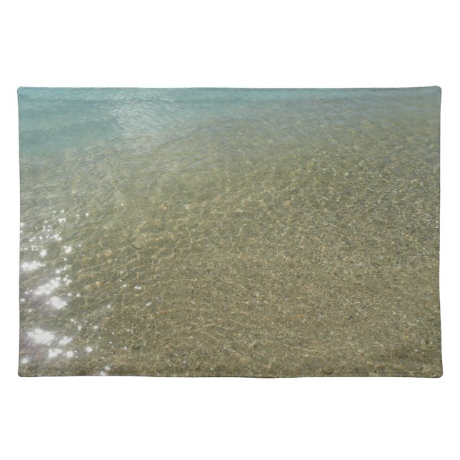 Water on the Beach I Abstract Nature Photography Cloth Placemat (Front)
