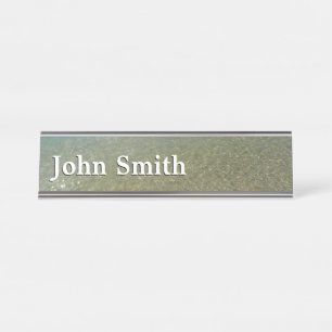 Water on the Beach I Abstract Nature Photography Desk Name Plate