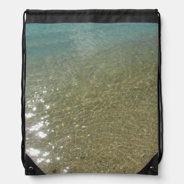 Water on the Beach I Abstract Nature Photography Drawstring Bag (Front)