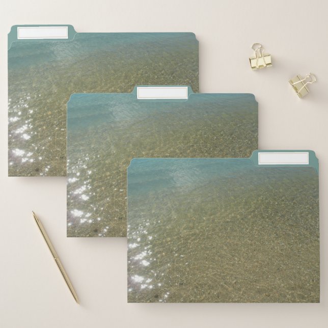 Water on the Beach I Abstract Nature Photography File Folder (Set)