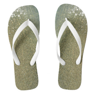 Water on the Beach I Abstract Nature Photography Flip Flops
