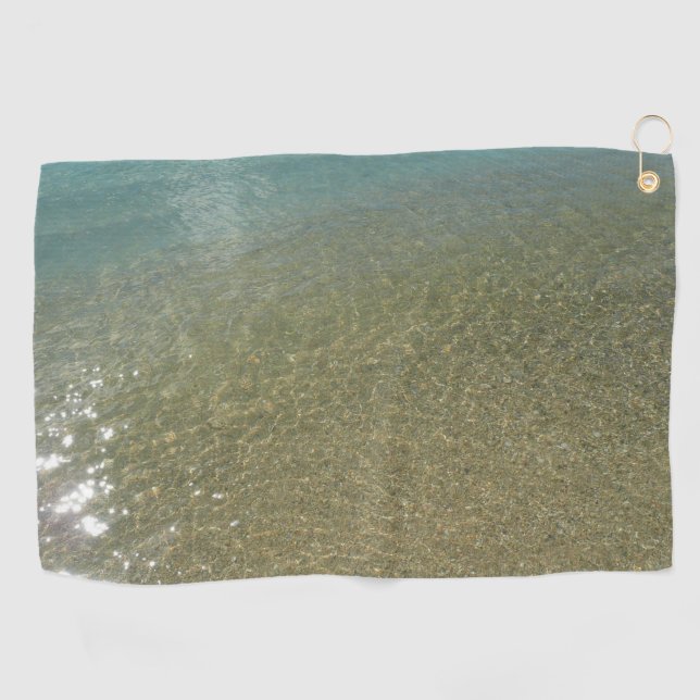 Water on the Beach I Abstract Nature Photography Golf Towel (Horizontal)