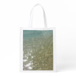 Water on the Beach I Abstract Nature Photography Grocery Bag