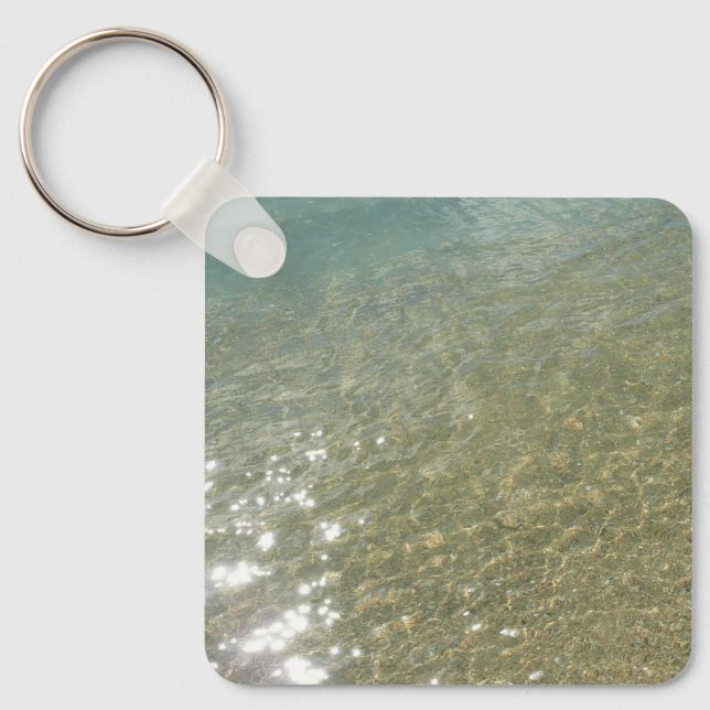 Water on the Beach I Abstract Nature Photography Keychain (Front)