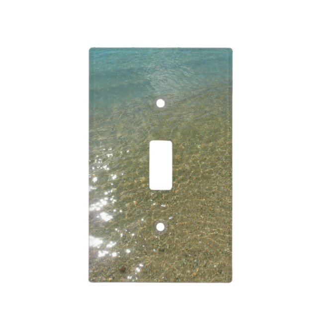 Water on the Beach I Abstract Nature Photography Light Switch Cover (Front)