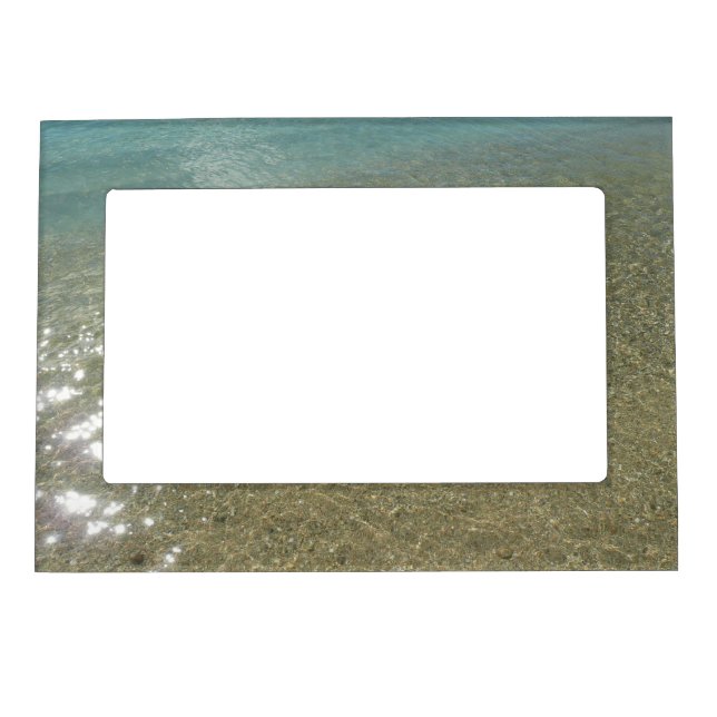 Water on the Beach I Abstract Nature Photography Magnetic Photo Frame (Front)