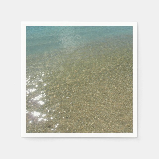 Water on the Beach I Abstract Nature Photography Paper Napkins (Front)