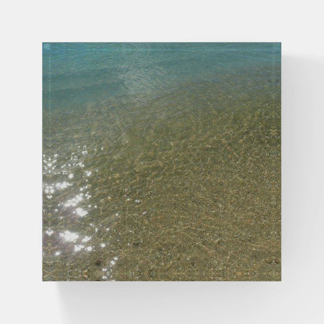 Water on the Beach I Abstract Nature Photography Paperweight (Front)