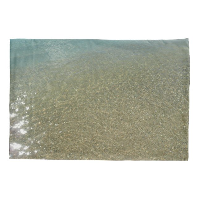 Water on the Beach I Abstract Nature Photography Pillow Case (Back)