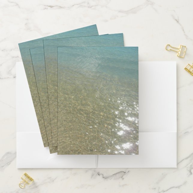 Water on the Beach I Abstract Nature Photography Pocket Folder (In Situ)