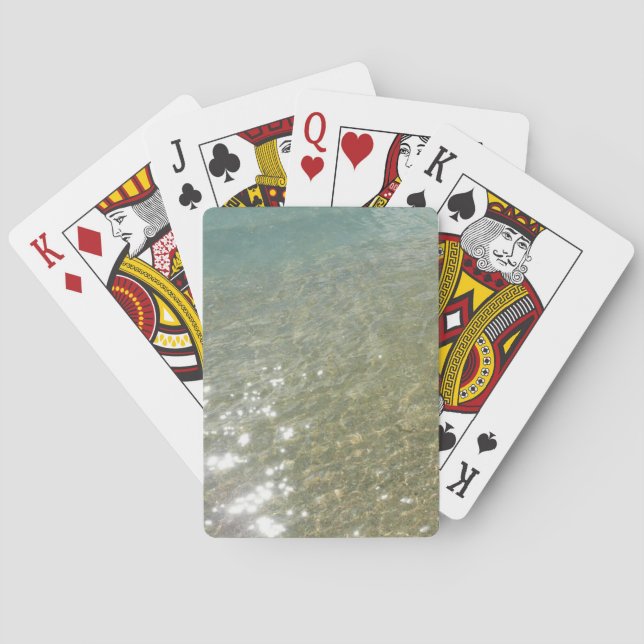 Water on the Beach I Abstract Nature Photography Poker Cards (Back)