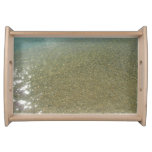 Water on the Beach I Abstract Nature Photography Serving Tray