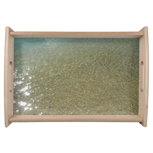 Water on the Beach I Abstract Nature Photography Serving Tray (Front)