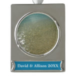 Water on the Beach I Abstract Nature Photography Silver Plated Banner Ornament