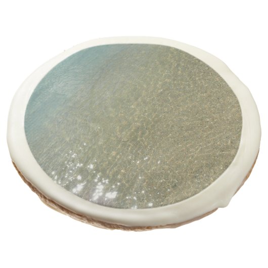 Water on the Beach I Abstract Nature Photography Sugar Cookie (Angled)