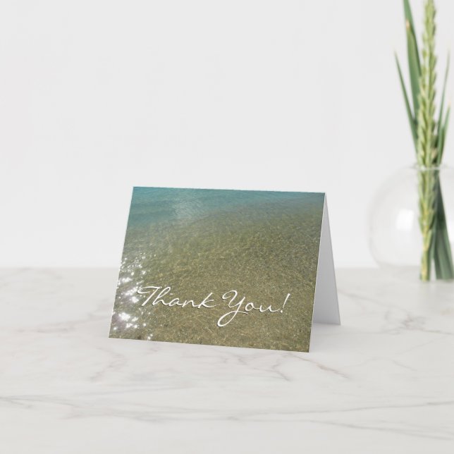 Water on the Beach I Abstract Nature Photography Thank You Card (Front)