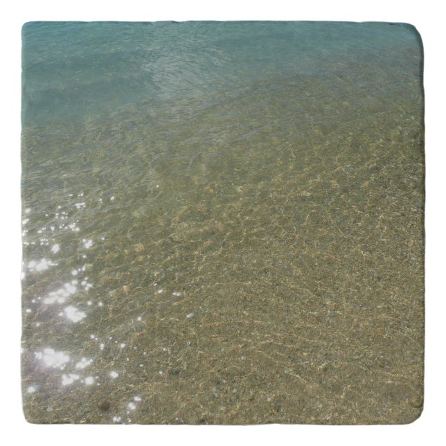 Water on the Beach I Abstract Nature Photography Trivet (Front)