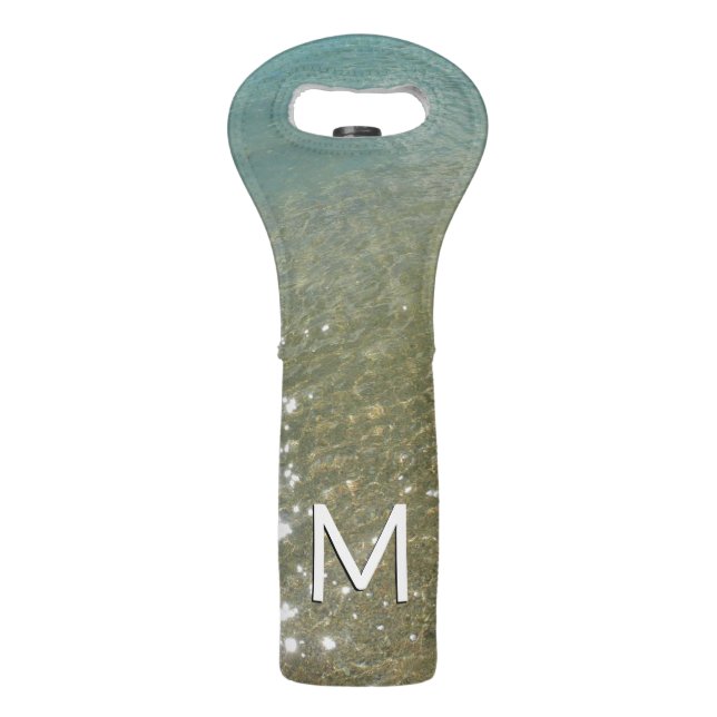 Water on the Beach I Abstract Nature Photography Wine Bag (Front)