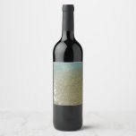 Water on the Beach I Abstract Nature Photography Wine Label