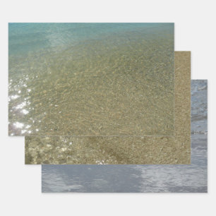 Water on the Beach I Abstract Nature Photography Wrapping Paper Sheets
