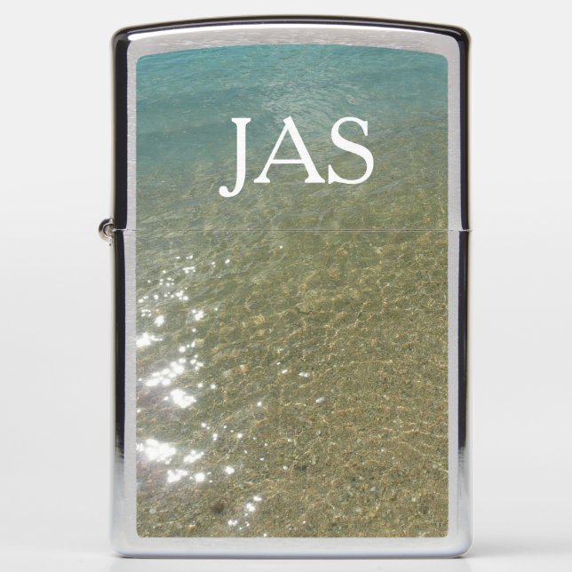 Water on the Beach I Abstract Nature Photography Zippo Lighter (Front)