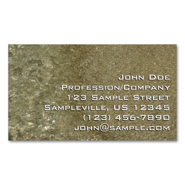Water on the Beach II Abstract Nature Photography Business Card Magnet (Front)