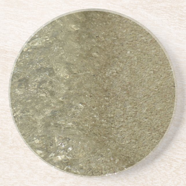 Water on the Beach II Abstract Nature Photography Drink Coaster (Front)