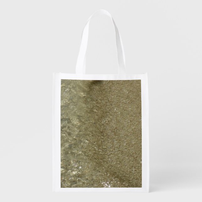 Water on the Beach II Abstract Nature Photography Grocery Bag (Front)