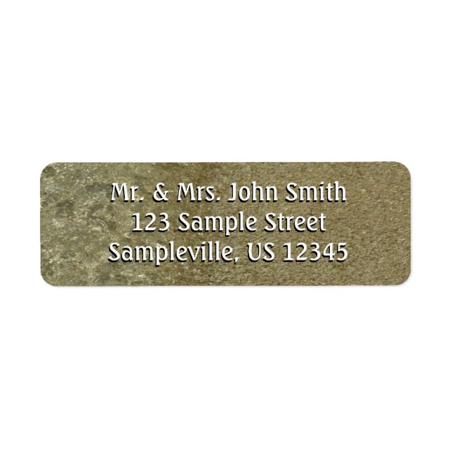 Water on the Beach II Abstract Nature Photography Label (Front)