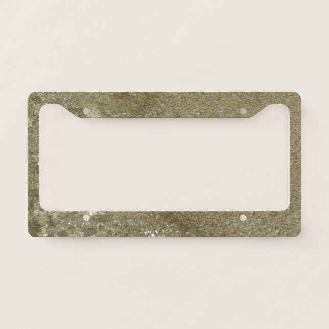 Water on the Beach II Abstract Nature Photography License Plate Frame (Front)