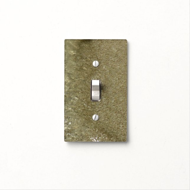 Water on the Beach II Abstract Nature Photography Light Switch Cover (In Situ)