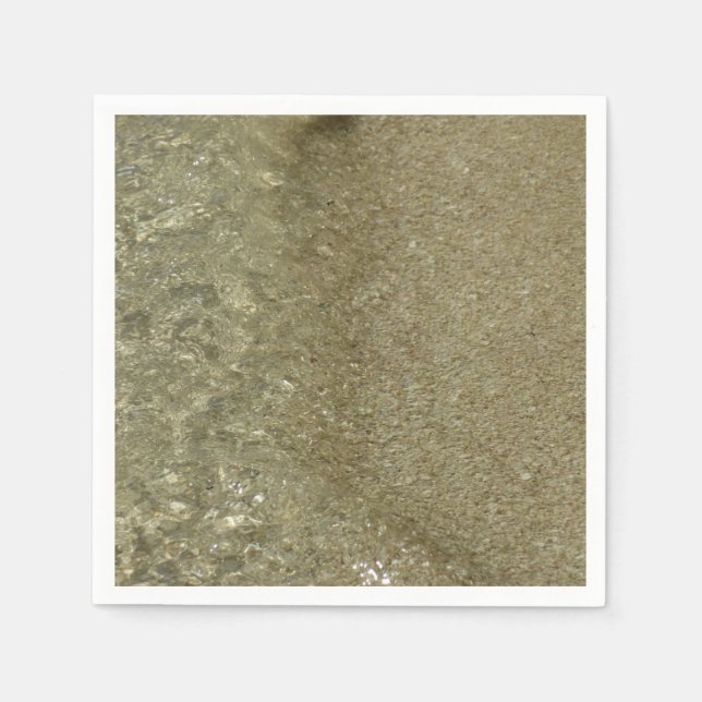 Water on the Beach II Abstract Nature Photography Napkins (Front)