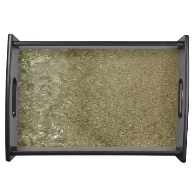 Water on the Beach II Abstract Nature Photography Serving Tray (Front)